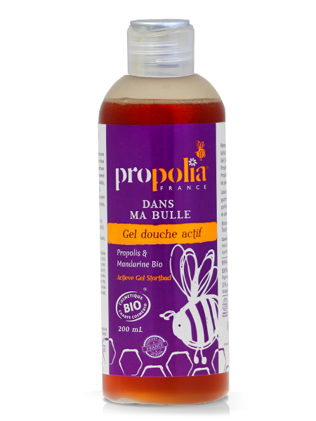 Gel douche actif Propolia, propolis et mandarine bio