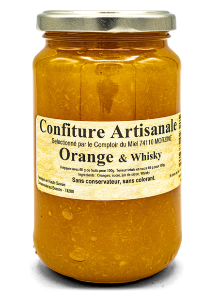 Confiture artisanale d'Orange et Whisky pot de 430g